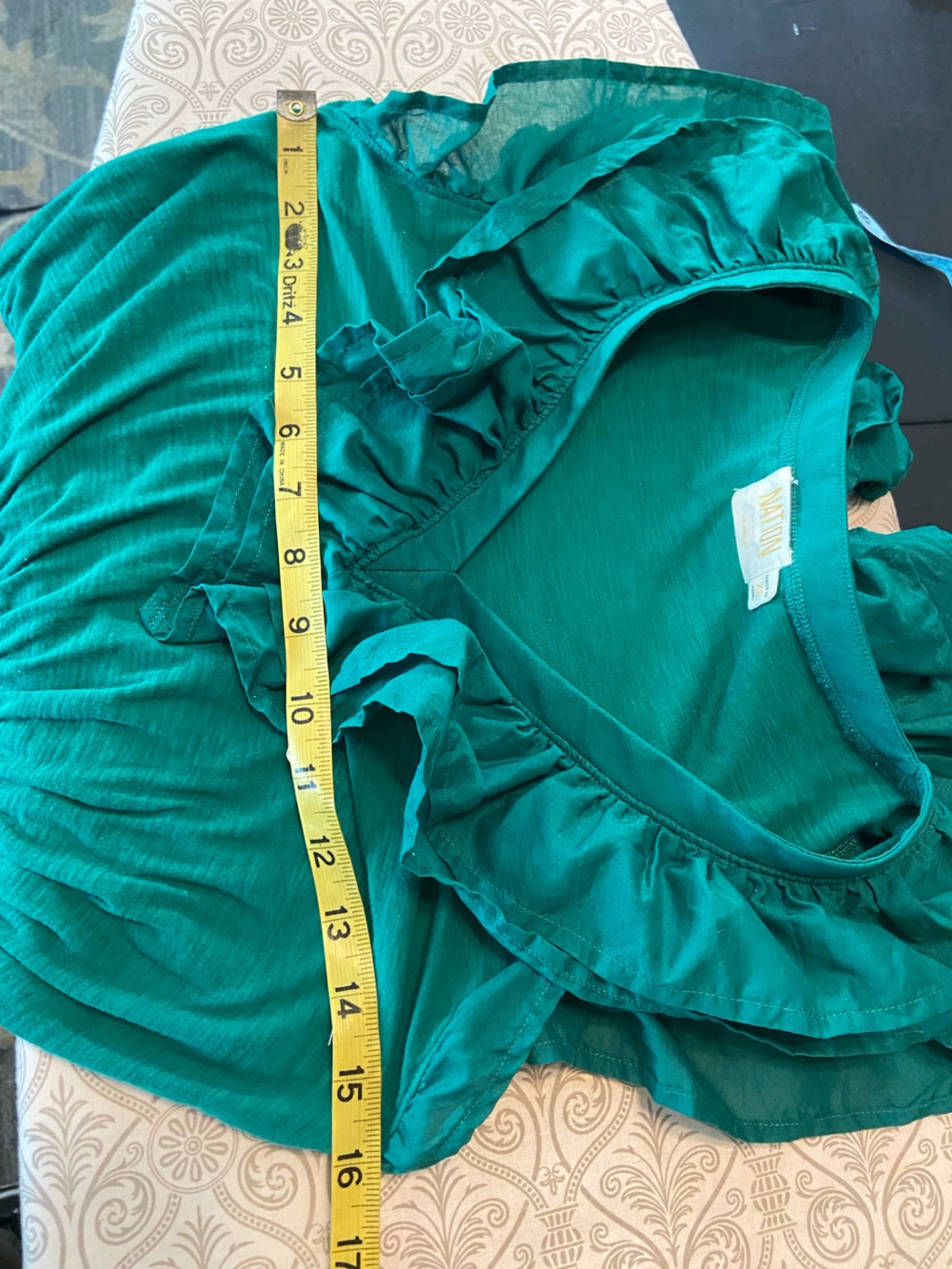 Nation LTD Aria Emerald Green Ruffle V-Neck Midi Dress XSmall XS - Picture 3 of 16